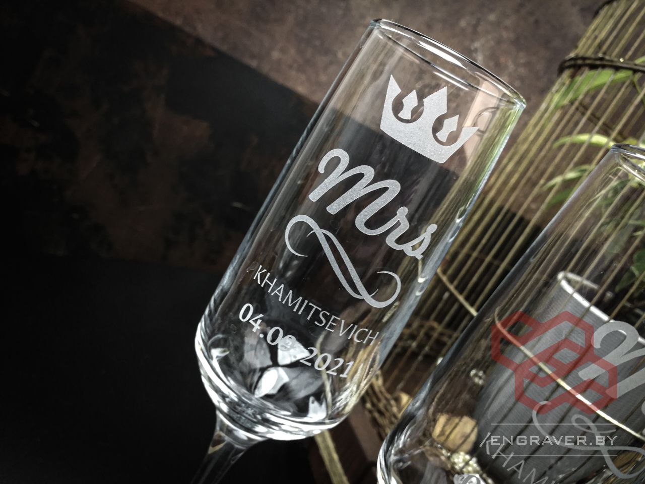 бокалы для шампанского на свадьбу с гравировкой