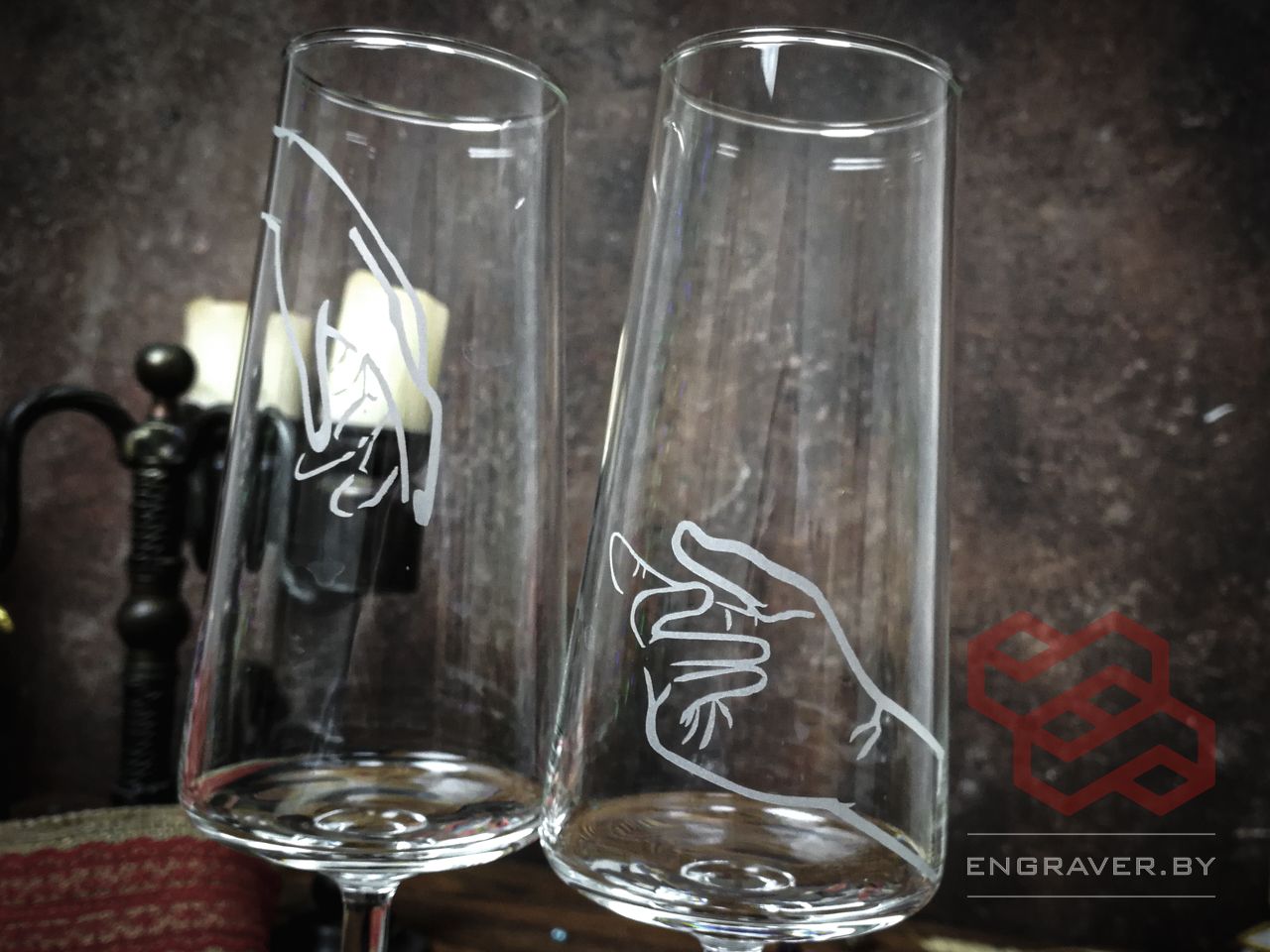 бокалы для шампанского на свадьбу с гравировкой